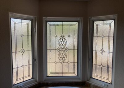 Beveled, Leaded Glass, Fleur de Lis Stained Glass, Antique