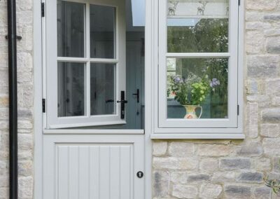 Hardwood stable door with flank window