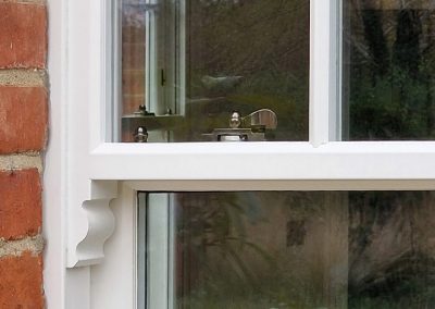 Sash Window With Seahorse Horn, closeup